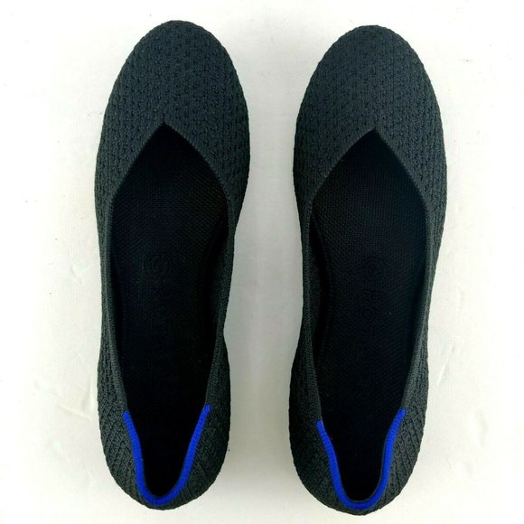Rothy’s The Flat Size 9 W Round Toe Comfort Slip On  Ballet Flats in Black Blue - Picture 2 of 11